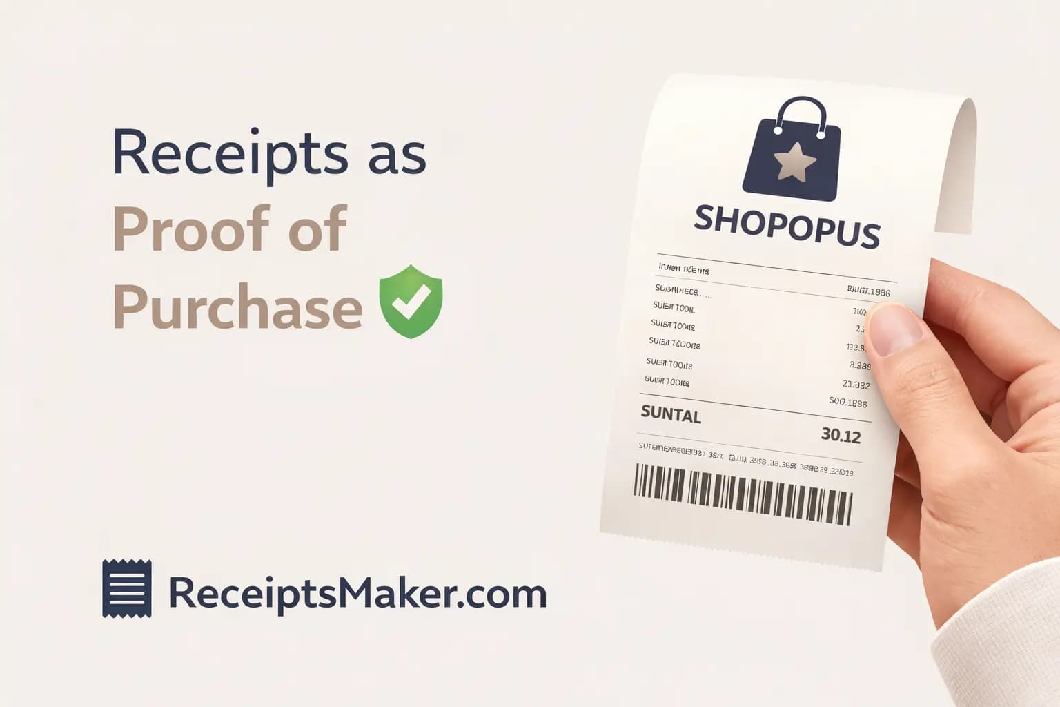 Receipt being used as proof of purchase for a product return