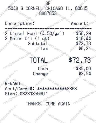 BP Receipt
