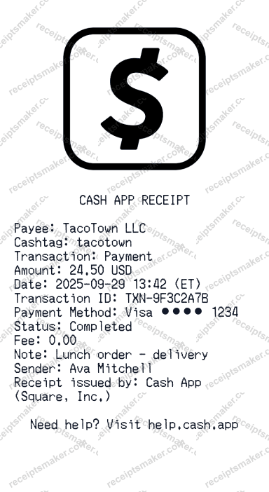 Cash App Receipt