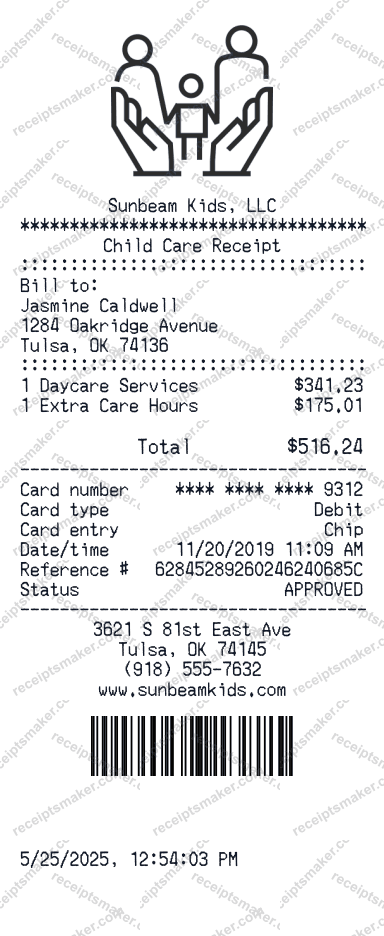 Child Care Receipt