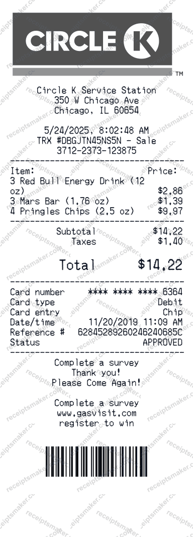 Free Gas Receipt Generator - Fuel Station Receipts | Receipt Maker