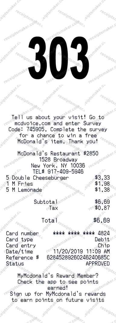 McDonald's Receipt