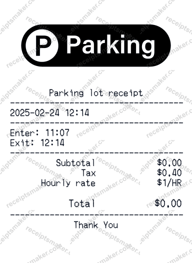 Parking Lot Receipt