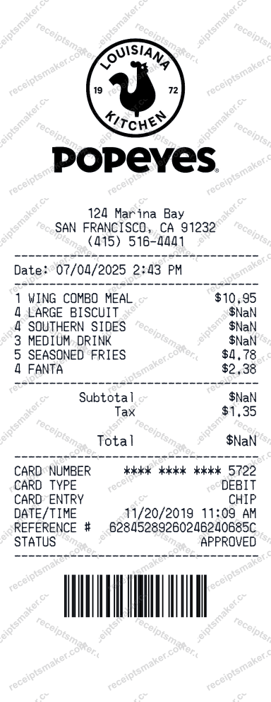 Restaurant Receipts
