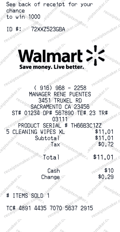 Walmart Receipt