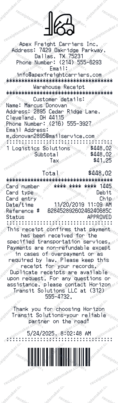 Warehouse Receipt